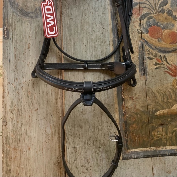 SOLD Brand new with tags CWD raised fancy stitched French noseband bridle - Picture 2 of 16